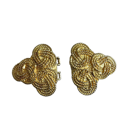 Gay Boyer Rope Knot Belt Buckle Gold-Tone Statement Vintage 80s "Fits 2in Belt" - Picture 1 of 8